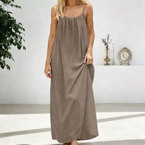Elegant Taupe Maxi Dress